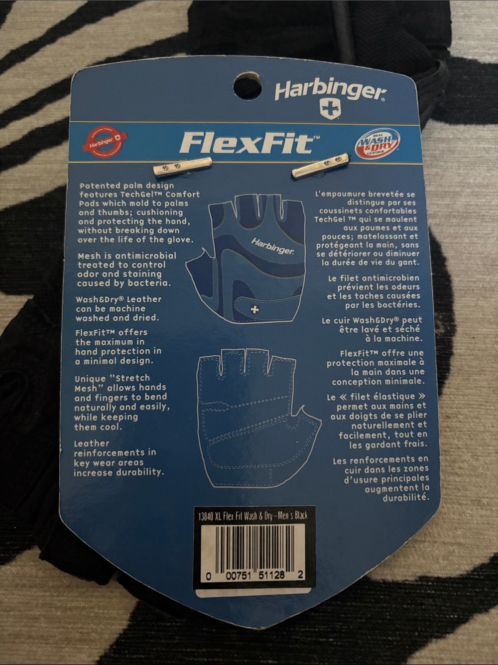 Harbinger Men’s Black Fitness Gloves - XL - Picture 2 of 2